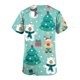 thumbnail image 5 of Pntutb Moda para mujer Camisetas de manga corta con cuello en V Uniforme de trabajo Estampado de Navidad con tops de blusa de bolsillo Pntutb Pntutb-5685, 5 of 5