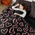 thumbnail image 4 of Manfei Valentine's Day 7 Pieces Bedding Comforter Set for Women Female Men,Love Heart Print Full Bedding Set Lightweight,Dreamy Princess Fitted Sheet Flat Sheet,Breathable Home Decor, 4 of 8