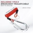 thumbnail image 2 of Cable de remolque de ruptura Uxcell, correas de seguridad para freno de remolque de acero inoxidable con cables enrollados rojos 4 ft x 0.59", 2 of 7