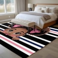 thumbnail image 4 of 6'x9' Area Rugs, Black Pink Stripes Indoor Outdoor Area Rug for Living Room Bedroom, Cartoon Funny Cute Bow Girl Striped Washable Bathroom Rugs Kitchen Floor Carpet Mats Home Decor Aesthetic, 4 of 8