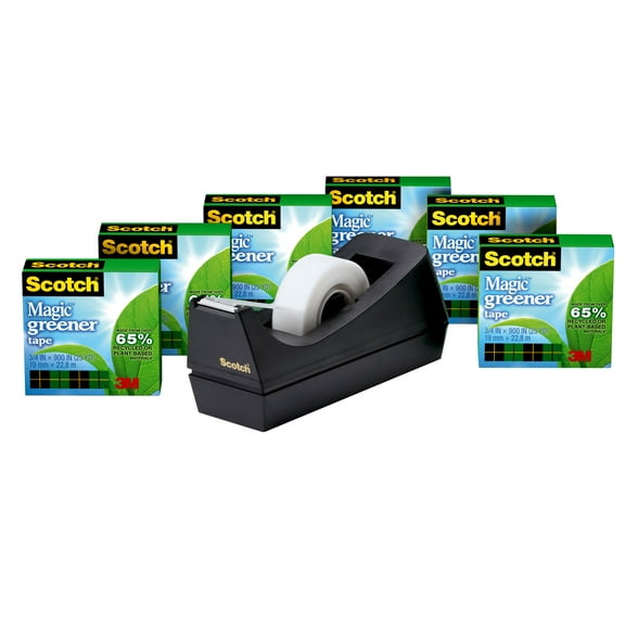 Magic Greener Tape With C38 Dispenser, 1" Core, 0.75" X 75 Ft, Clear, 6/pack | Bundle of 5 Packs