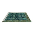 thumbnail image 2 of Ahgly Company Machine Washable Indoor Rectangle Oriental Turquoise Blue Industrial Area Rugs, 8' x 12', 2 of 4