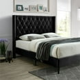 thumbnail image 4 of Pemberly Row Lit Plateforme Moderne en Velours Peluche Capitonné Noir, 4 of 5