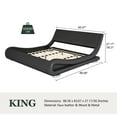 thumbnail image 6 of Amolife King Size Bed Frame with Curved Adjustable Headboard, Faux Leather Upholstered Platform Bed, Black, 6 of 6
