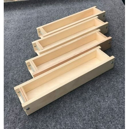 - Lot of 4 Adjustable Wood Soap Loaf Molds 5 - 6 lbs each Outlasts Silicone