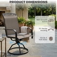 thumbnail image 5 of Decksplore Patio Swivel Chairs Set of 4, Outdoor Dining Chairs High Back All Weather Breathable Textilene Outdoor Swivel Chairs with Metal Rocking Frame for Lawn Garden Backyard Deck, Brown, 5 of 7