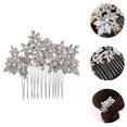 thumbnail image 3 of FRCOLOR Bride Hairpin Bridal Side Comb Floral Wedding Hair Comb Clip Rhinestone Wedding Hairpin,3.15"X2.76"X0.39", 3 of 4