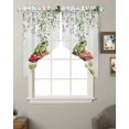 thumbnail image 2 of Mushroom Frogs Swag Valances for Windows, Spring Floral Summer Eucalyptus Leaves Rod Pocket Sheer Valances for Large Windows, Swag Toppers Light Filtering for Kitchen Living Room 2 Panels 36''x45'', 2 of 6