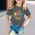 thumbnail image 2 of Hwmodou Girls Kids 100 Days Of School Print Crewneck Loose Short Sleeve Spring T-Shirts Comfy Sports,3-13Y, 2 of 4