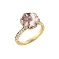 thumbnail image 2 of 14K Yellow Gold 2.50 CT natural peach/pink VS Morganite Ring with Diamonds Flower Vintage Halo, 2 of 3