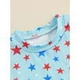 thumbnail image 5 of Elippeo Baby Boys Memorial Day Outfits Star Print Short Sleeves T-Shirt and Elastic Shorts Set for 2 Piece Vacation Clothes Set, 5 of 8