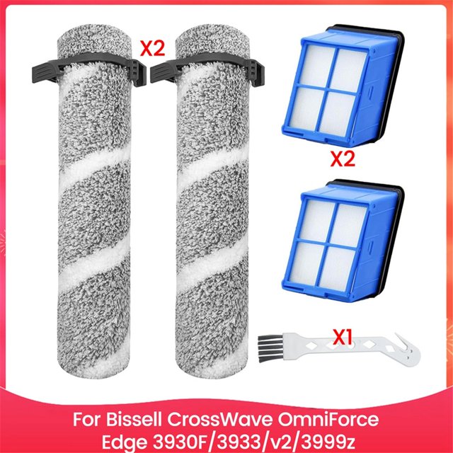 Kit de Reemplazo de Filtros de Rodillos de Cepillo para Limpiador de Pisos Duros Inalámbrico para OmniForce Edge 3930F/3933/V2/3999z