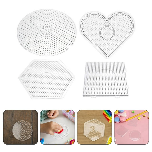 Phenofice 4 Pcs Perles à Fusible en Plastique Transparent pour Temps en Famille Design Emboîtable