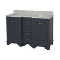 thumbnail image 4 of KBC Nantucket 60" Wood Double Bathroom Vanity w/ Carrara Stone in Marine Gray, 4 of 7