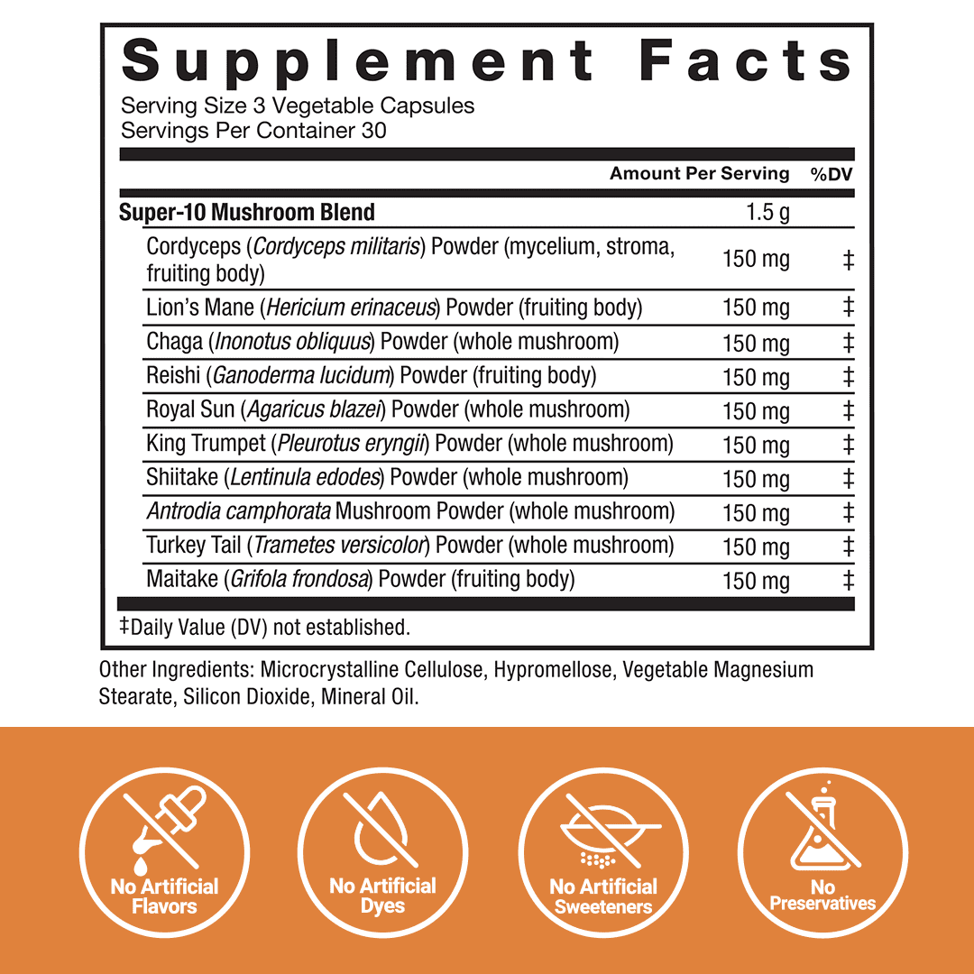 (3 pack) Force Factor Modern Mushrooms, Mushroom Supplement with Lion’s Mane, Cordyceps & Reishi for Energy, Focus, Immune Health & Digestion, 90 Capsules