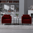 thumbnail image 6 of TOSEE Wine Red Velvet Accent Chairs Set of 2, Modern Upholstered Accent Chair Comfy Velvet Armchair with Thick Cushion and Wood Frame, Single Sofa/Side Chair for Living Room Bedroom Office, 6 of 9