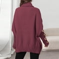 thumbnail image 4 of YueHuiYing Womens Turtleneck Oversized Sweater Chunky Pullover Sweater Casual Fall Loose Knit Jumper Top, 4 of 6
