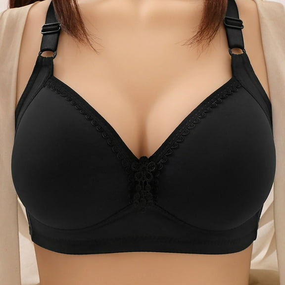 1PC Womens Bra No Underwire Womens Wireless Bra Bra for Women No Underwire Bras for Women Everyday Bras Bras for Women No Underwire Black 44