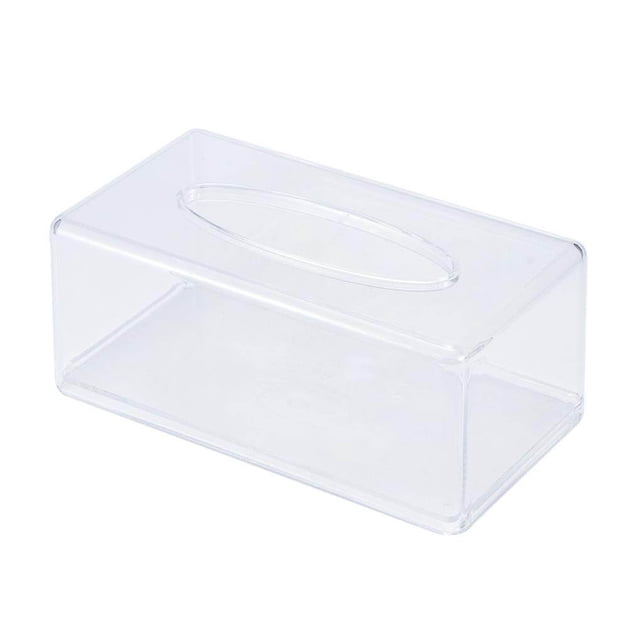 Cateissary Caja de pañuelos acrílicos, soporte para pañuelos, dispensador de pañuelos con cubierta magnética Caja de pañuelos transparente Almacenamiento y organización del hogar