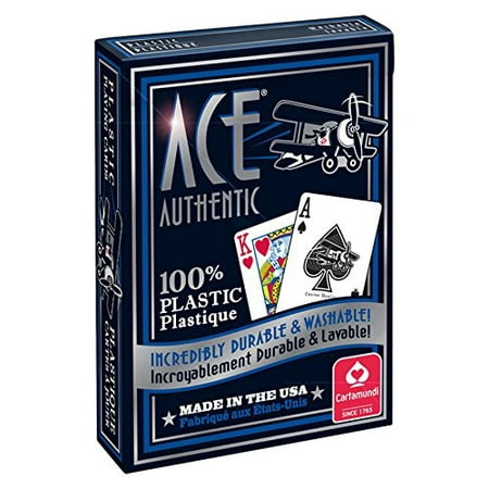 1060 Ace 100% Plastic Playing Cards Assorted Colors, Made in the USA By Cartamundi Ship from
