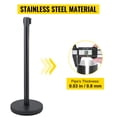 thumbnail image 3 of VEVOR Crowd Control Stanchion, Set of 8 Pieces Stanchion Set, Stanchion Set with 6.6 ft/2 m Black Retractable Belt, Black Crowd Control Barrier w/Concrete and Metal Base – Easy Connect Assembly, 3 of 9