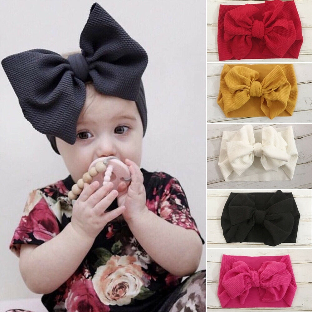 Baby Toddler Girls Bow Knot Turban Hairbands x 10 Pack Hair Tie Set 