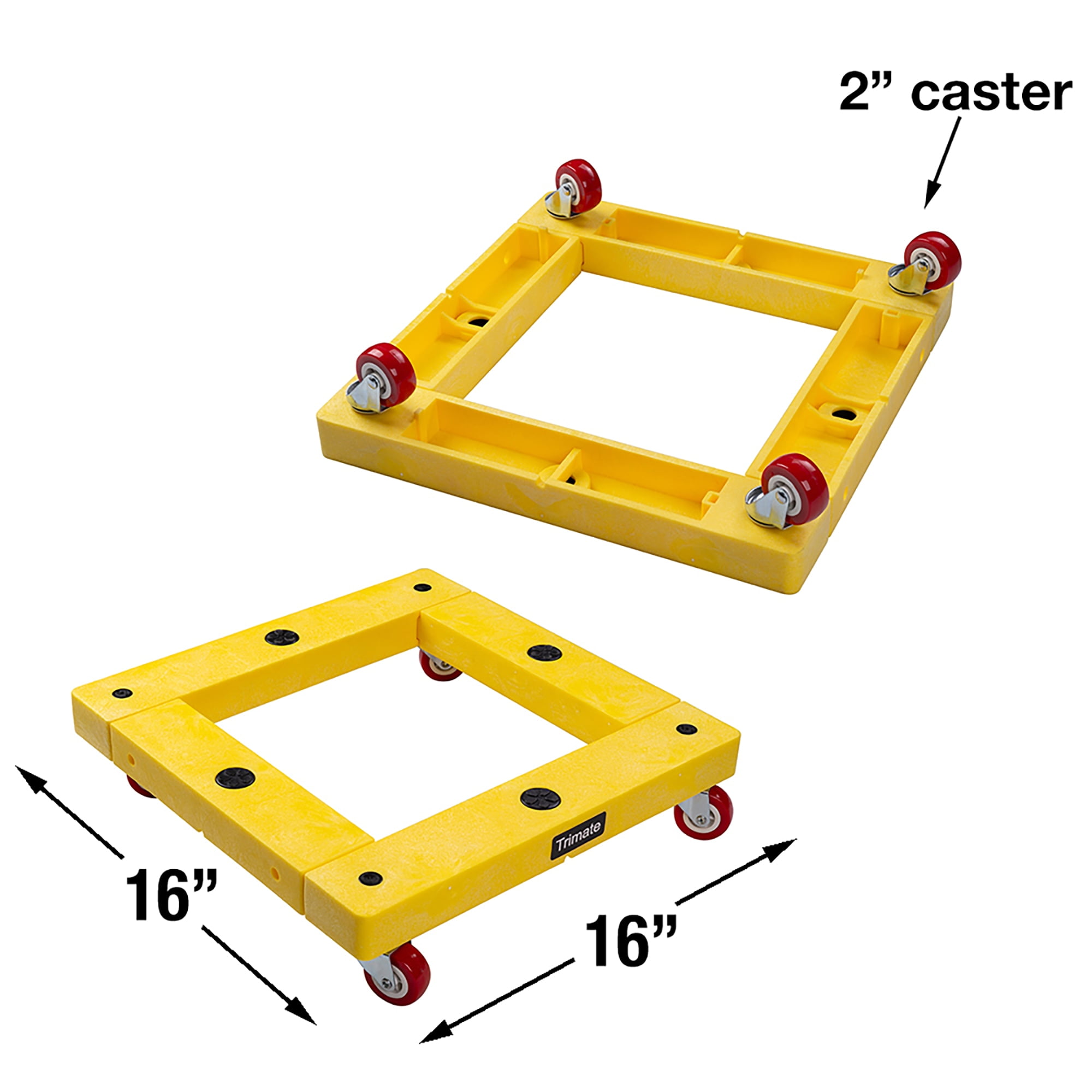 TRIMATE KD Furniture Dolly, 300Lbs Max Weight Plastic 16" x 16" x 4" Dolly