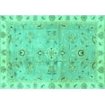 thumbnail image 1 of Ahgly Company Indoor Rectangle Oriental Turquoise Blue Traditional Area Rugs, 7' x 10', 1 of 4