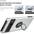 thumbnail image 4 of KOMI for Google Pixel 7 Pro Case with 360 Degrees Metal Ring Hard PC Silicone Shockproof Hard PC Case for Google Pixel 7 Pro Silver, 4 of 5
