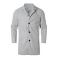 thumbnail image 4 of Fgnfyis Mens Jackets Lightweight Fashion Handsome Long Wool Overcoat Comfortable Warm Soft Coat Mens Coats and Jackets Grey XXL, 4 of 8