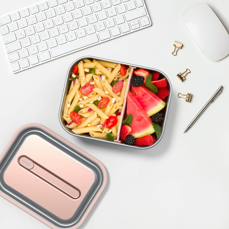 Bentgo Stainless - Leak-Proof Bento-Style Lunch Box with Removable Divider  - Sustainable 5 Cup Capacity, Odor and Stain Resistant for On-the-Go  Balanced Eating for Adults & Teens (Rose Gold) 