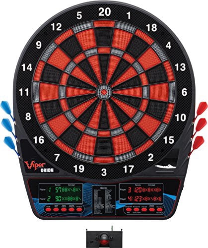 Viper by GLD Products Viper Orion Electronic Soft Tip Dartboard with LaserLite Laser Throw/Toe Line Marker, red and black