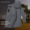 thumbnail image 3 of Men's Casual Fashion Windbreaker Coat-Lightweight Mid-Length Jacket with Adjustable Hood & Two Large Pockets, 3 of 6