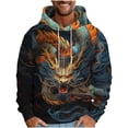 thumbnail image 2 of ersvoioy Mens Hoodies Pullover Drop Shoulder Abstract Print Loose Fit Long Sleeve Sweatshirt Oversized Regular Fit Cotton Fall Top Multicolor M, 2 of 4