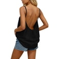 thumbnail image 3 of DDAPJ pyju Backless Tops for Women Linen Pleated Sleeveless Cami Blouses 2026 Summer Fashion Casual Tank Tops with Back Tie Black L, 3 of 6
