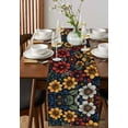 thumbnail image 4 of Flower Floral Table Runner Cotton Linen 36 Inch Holiday Dresser Scarves, Cottagecore Blooms Garden Wildflower Tablerunner for Kitchen Coffee Dining Bedroom Living Room Dinner Scarf Décor 13''x36'', 4 of 9