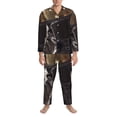 thumbnail image 3 of Vsdgher Astronaut Mens Pajama Set, Soft Warm Long Sleeve Sleepwear, Cozy Button-Down Pjs for Men-, 3 of 7