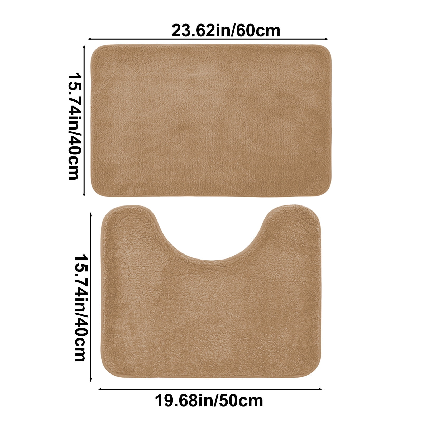InsCrazy Bathroom Rugs Sets 2 Piece Bathroom Floor Mat 2 Piece Solid Color AntiDirty Carpet Toilet Bathroom Non-Slip Absorbent Floor Mat Bathroom Foot Mat Bath Decor