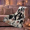 thumbnail image 6 of Five Border Collie Dogs Floral Accents Cheerful Heartwarming, Cozy Pet Portrait Pattern, Warm Flannel Blanket for Living Room and Bedroom, Dog Lovers Just Because Gift, Pet Lover Home Decor, 6 of 9