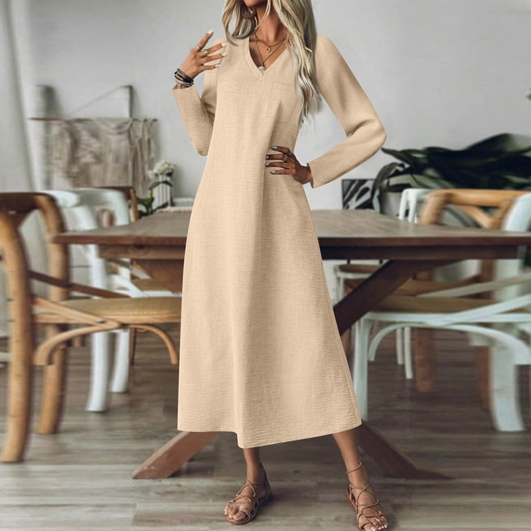 slim fit dress slacks Romantic Linen Dress for Women, Long Sleeve Linen Dress, Wrap Linen Dress, Linen Midi Dress, Beautiful Maxi Dress, Bohemian Dress, Xs / Gray main image 0