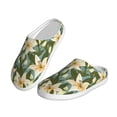 thumbnail image 2 of Daiia Lilies Flowers Print Women’s Fuzzy Slippers Memory Foam Lightweight House Shoes Cozy Loafer Flannel House Shoes-35/36, 2 of 7