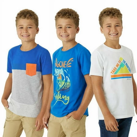 Eddie Bauer Youth 3-pack Tee(Bright White,M-10/12)