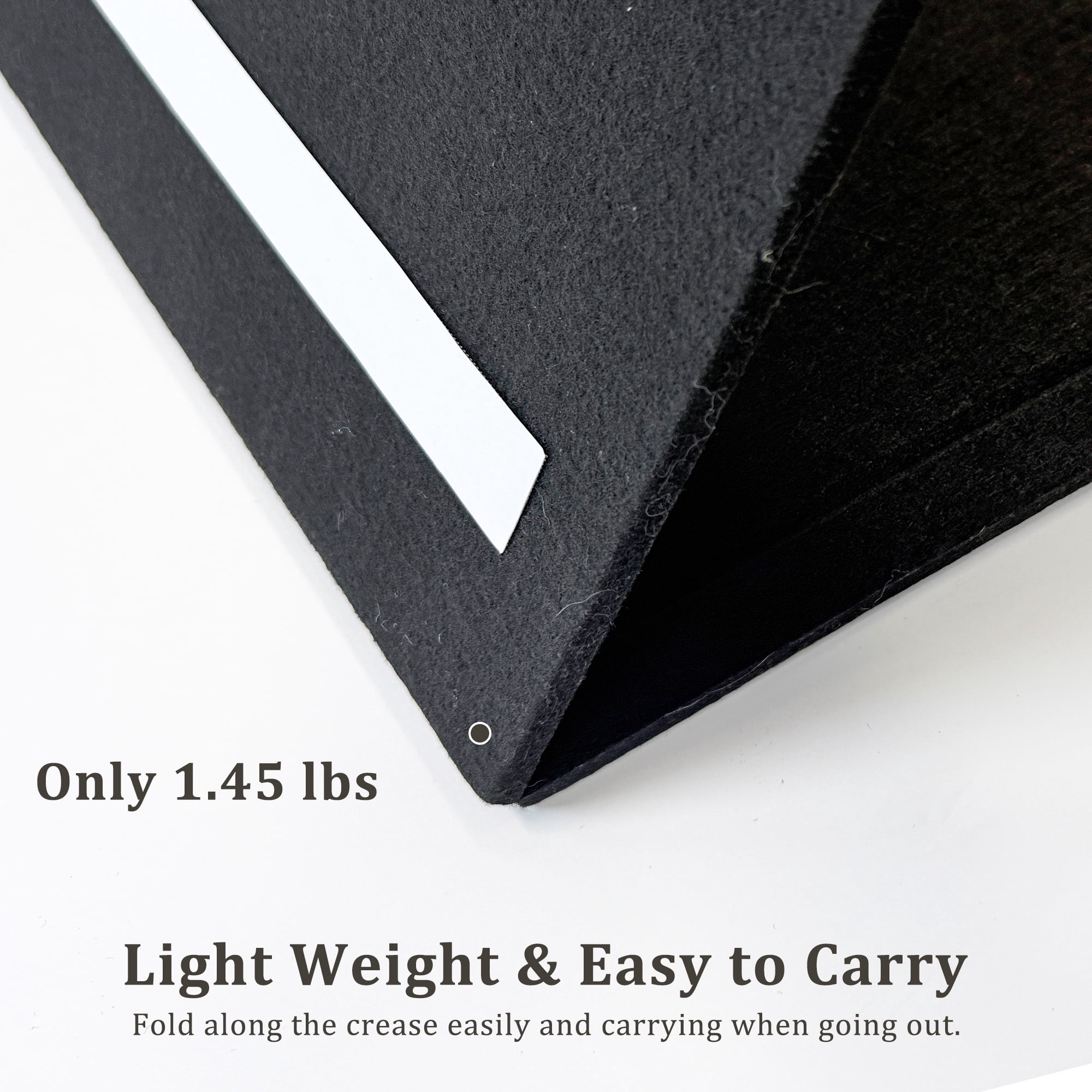 Easy4Home Large Felt Bulletin Board 36"x24" Foldable Frameless Picture Board, Soft Felt Cork Board Pin Board, Black
