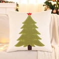 thumbnail image 1 of Cojín de terciopelo navideño con bordado de árbol de Navidad para sala de estar, sofá, cama, decoración navideña, 1 of 6
