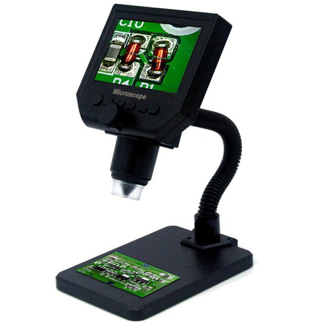 1-600x Microscope Électronique Numérique USB 3,6 Mpx Portable Microscope VGA à 8 DEL avec Écran OLED HD de 4,3 Po pour Réparation de Carte Mère Pcb