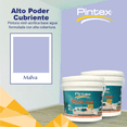 thumbnail image 2 of PINTEX Galon de Pintura para Pared Vinil-Acrílica | Fácil Aplicación, Alta Cobertura y Resistente a la Lluvia | Pintura Acrilica para Interiores Exteriores Mate | 3.8 L c/u | Color (MALVA), 2 of 8
