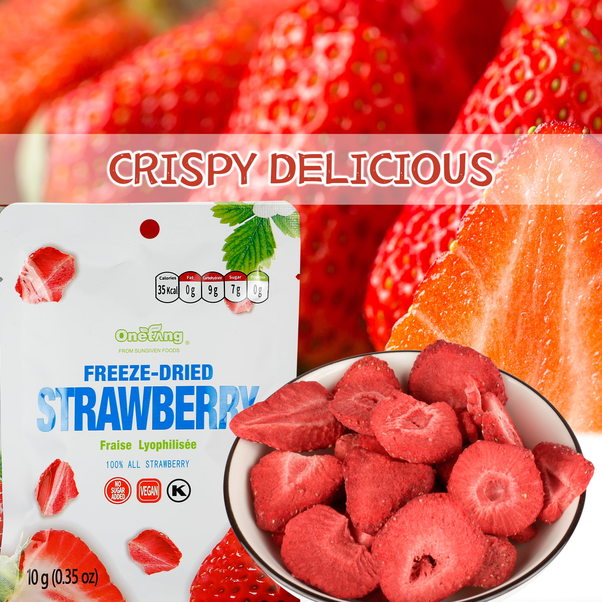 ONETANG Freeze-Dried Fruit Strawberry Gluten-Free 10 Pack