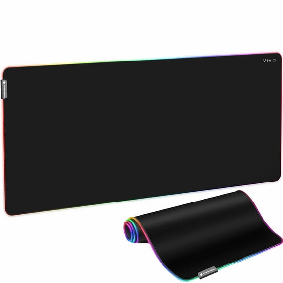 VIVO Large 60 x 30 inch Full Size Desk Pad with RGB Lighting for Office Ambience and Immersive Gaming, Oversized Mouse Pad Table Top Cover, 12 Color Modes, Non-Slip