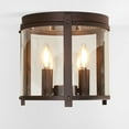 thumbnail image 5 of SAFAVIEH Binsor 12 in. Industrial 3-Light Orb Metal Mount Light with Cream Shade, 5 of 11