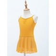 thumbnail image 3 of TTAO Kids Girls Camisole Ballet Tutu Dress Hollow Back Gymnastics Leotard Ballerina Dance Outfit Dancewear Yellow 9-10, 3 of 7